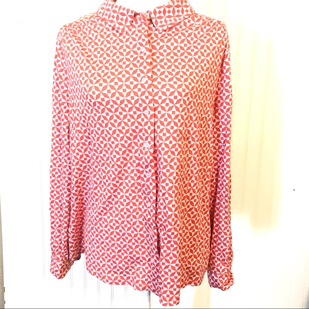 BODEN Geometric Print Button Down Jersey Shirt - Picture 2 of 8